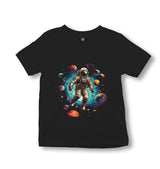 Planets Moving Around an Astronaut in the Galaxy - ES5261 Kid's Black T-shirt - Premium  from W.E.N.S. WIND - Just 5990! Shop now at W.E.N.S. WIND