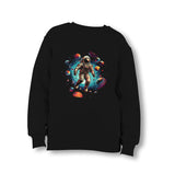 Planets Moving Around an Astronaut in the Galaxy - ES5261 Kid's Black Sweatshirt - Premium  from W.E.N.S. WIND - Just 7990! Shop now at W.E.N.S. WIND