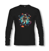 Planets Moving Around an Astronaut in the Galaxy - ES5261 Unisex Black Longsleeve - Premium  from W.E.N.S. WIND - Just 7990! Shop now at W.E.N.S. WIND