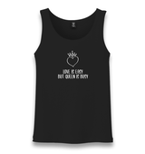 Love is Easy but Queen is Busy Unisex Black Tank Top - Premium Unisex Tank Top from W.E.N.S. WIND - Just 6490! Shop now at W.E.N.S. WIND