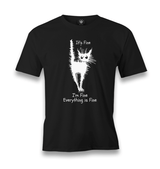 It's Fine - Cat Men's Black Tshirt - Premium Men's T-shirt from W.E.N.S. WIND - Just 6490! Shop now at W.E.N.S. WIND