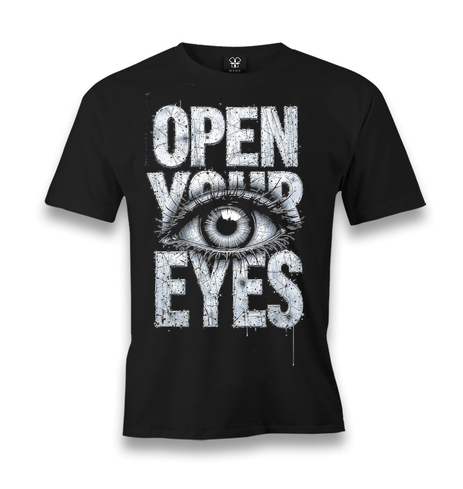 Open Your Eyes Men's Black T-shirt