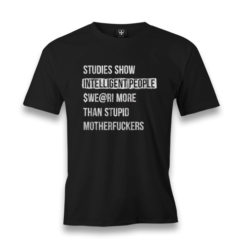Intelligent People Swear More Men's Black T-shirt Graphic Print