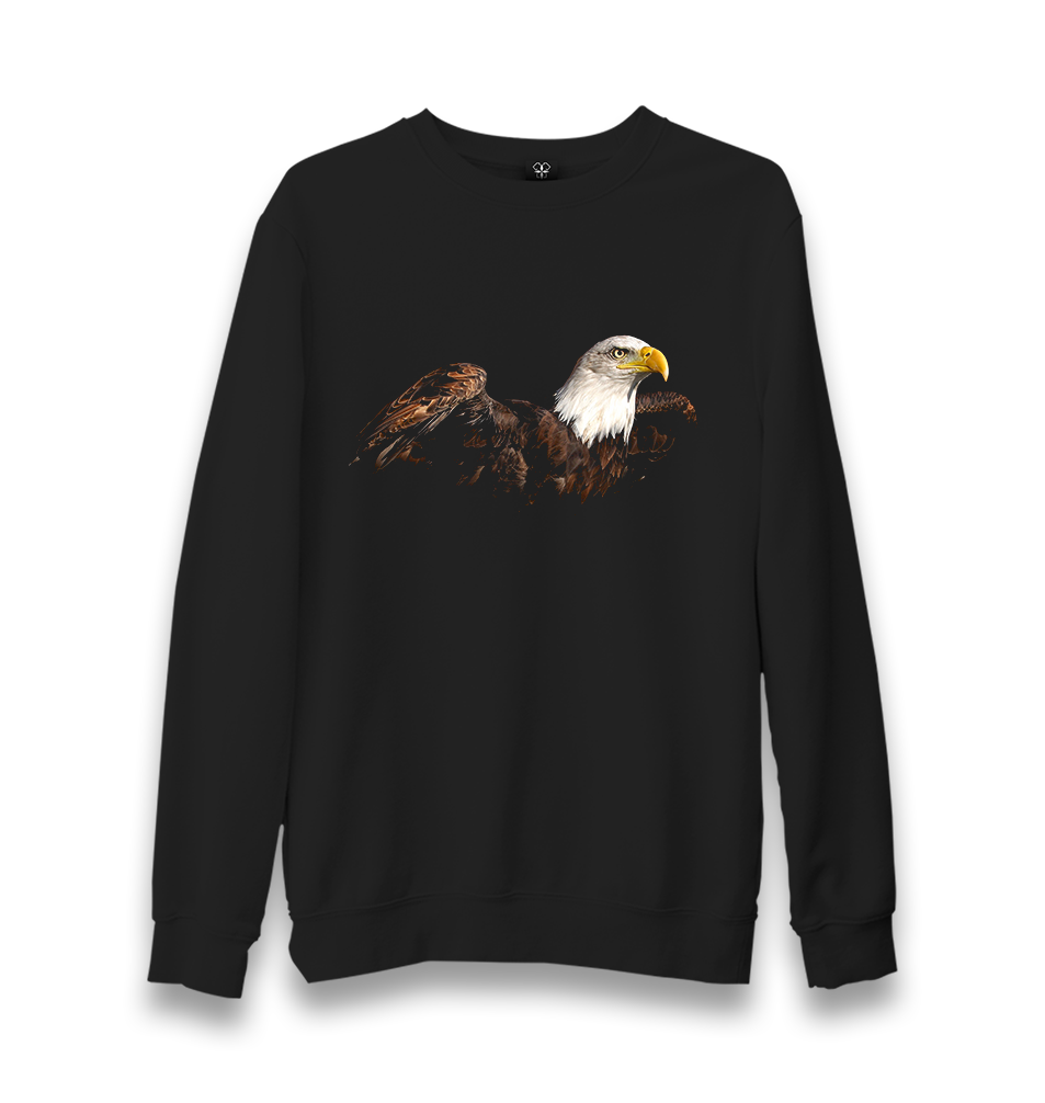 Eagle II Unisex Black Sweatshirt - Premium  from W.E.N.S. WIND - Just 10990! Shop now at W.E.N.S. WIND