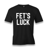 FET’S LUCK Men's Black T-shirt Graphic Print