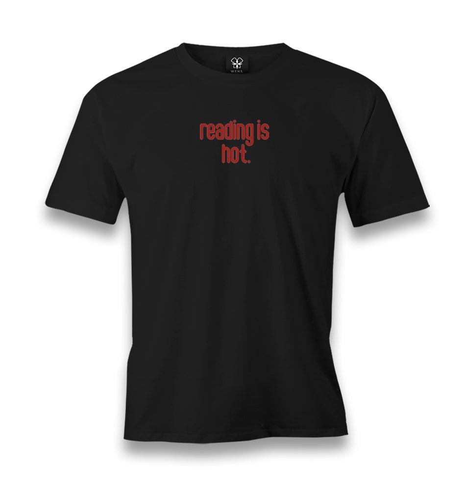Reading Is Hot Men's Black T-shirt Graphic Print