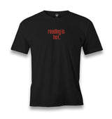 Reading Is Hot Men's Black T-shirt Graphic Print