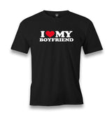 I Love My Boyfriend Men's Black T-shirt Graphic Print