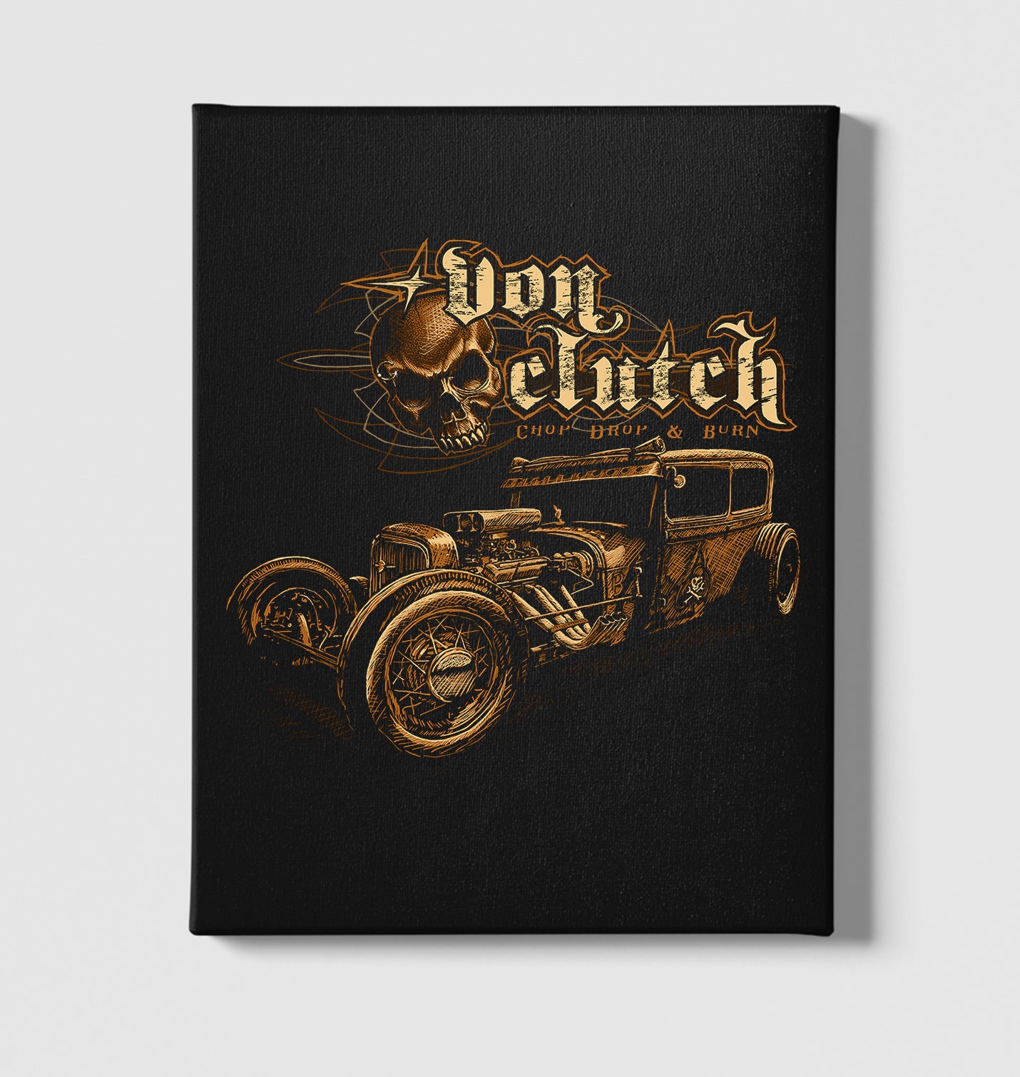 Old Car - Von Clutch Black Canvas Wall Art 35x40cm - Premium  from W.E.N.S. WIND - Just 7990! Shop now at W.E.N.S. WIND