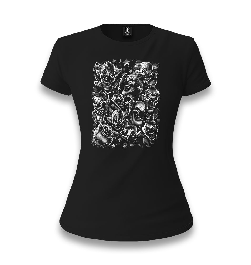 Clowns Women's Black T-shirt - Premium  from W.E.N.S. WIND - Just 6490! Shop now at W.E.N.S. WIND