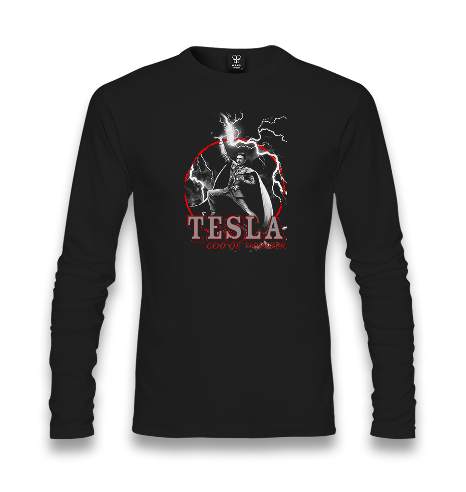 Tesla-God of Thunder Unisex Black Longsleeve - Premium  from W.E.N.S. WIND - Just 7990! Shop now at W.E.N.S. WIND