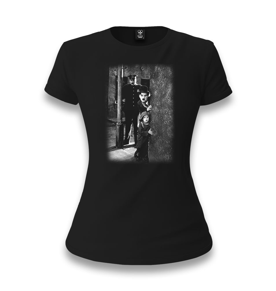 Charlie Chaplin Women's Black T-shirt - Premium  from W.E.N.S. WIND - Just 6490! Shop now at W.E.N.S. WIND