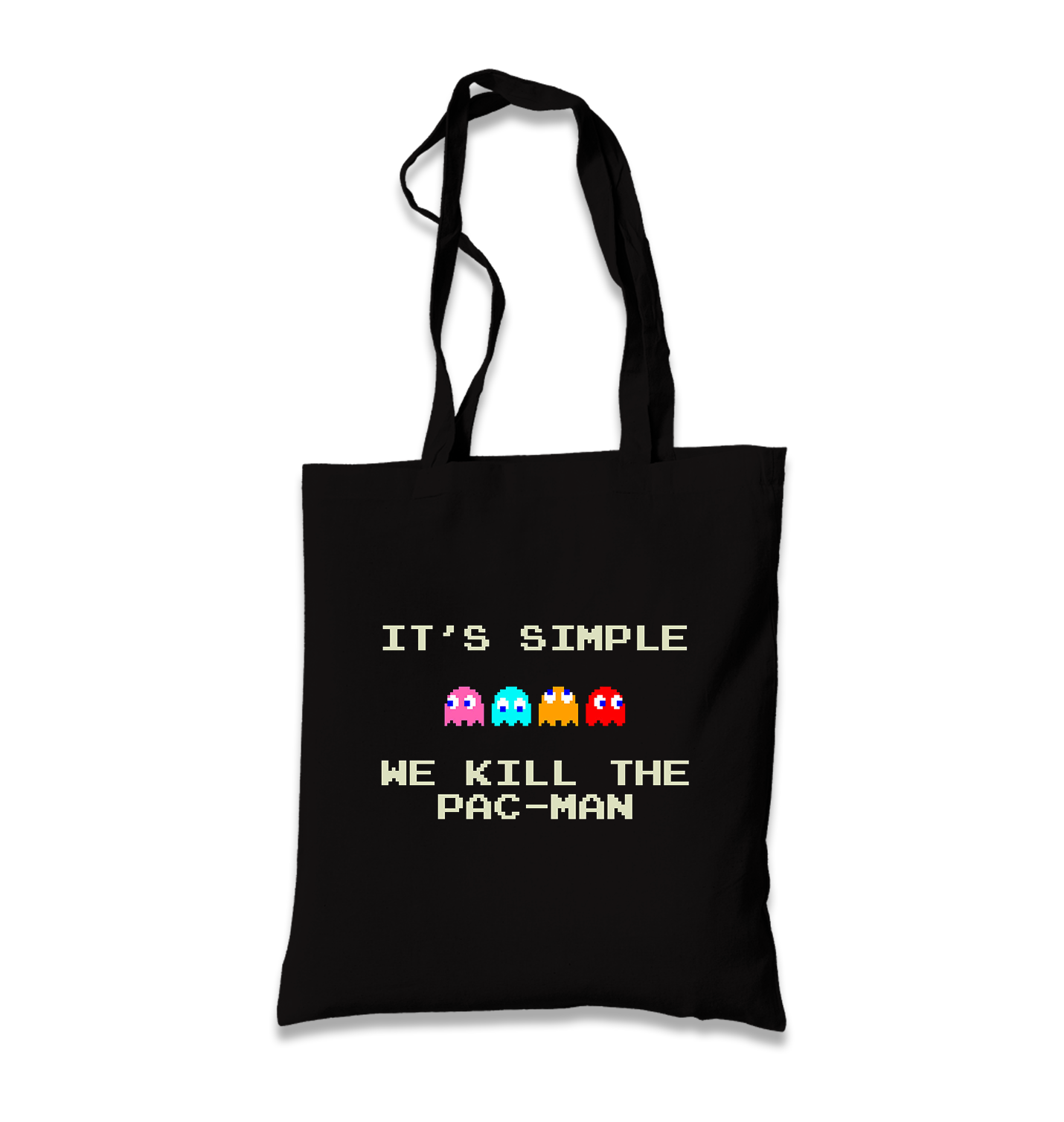 We Kill the Pac-Man Black Canvas Totebag - Premium  from W.E.N.S. WIND - Just 4990! Shop now at W.E.N.S. WIND