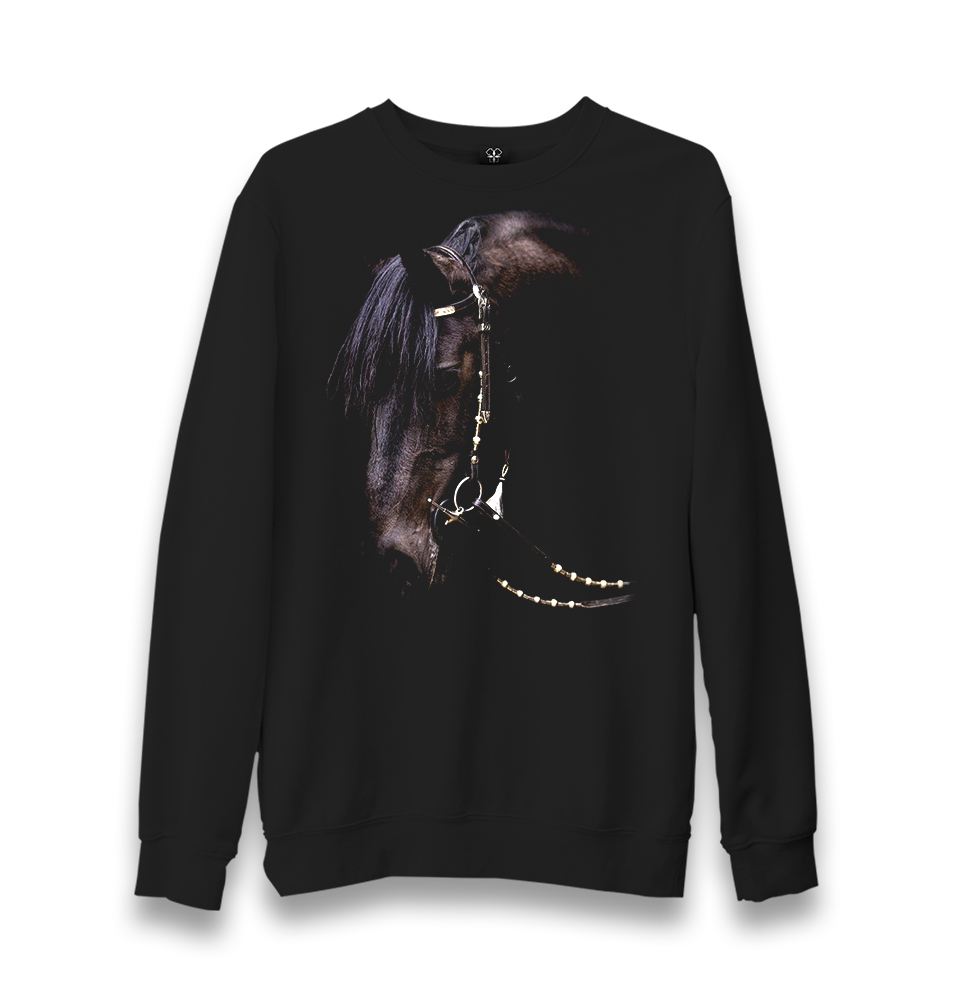 Horse II Unisex Black Sweatshirt - Premium  from W.E.N.S. WIND - Just 10990! Shop now at W.E.N.S. WIND