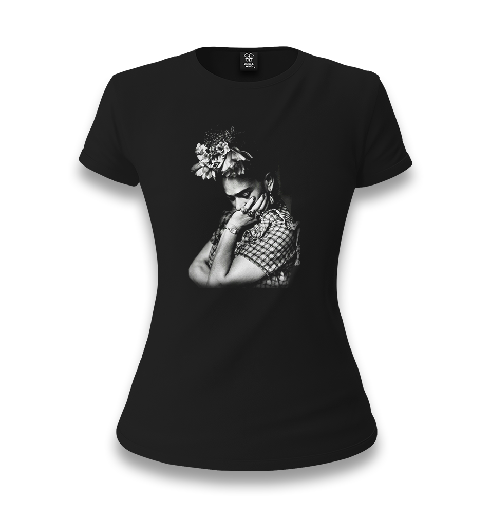 Frida Kahlo Women's Black T-shirt - Premium  from W.E.N.S. WIND - Just 6490! Shop now at W.E.N.S. WIND