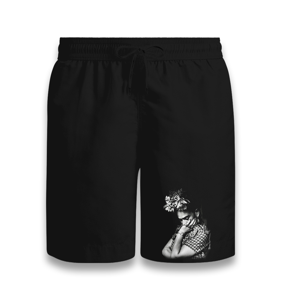 Frida Kahlo Black Shorts - Premium  from W.E.N.S. WIND - Just 7990! Shop now at W.E.N.S. WIND