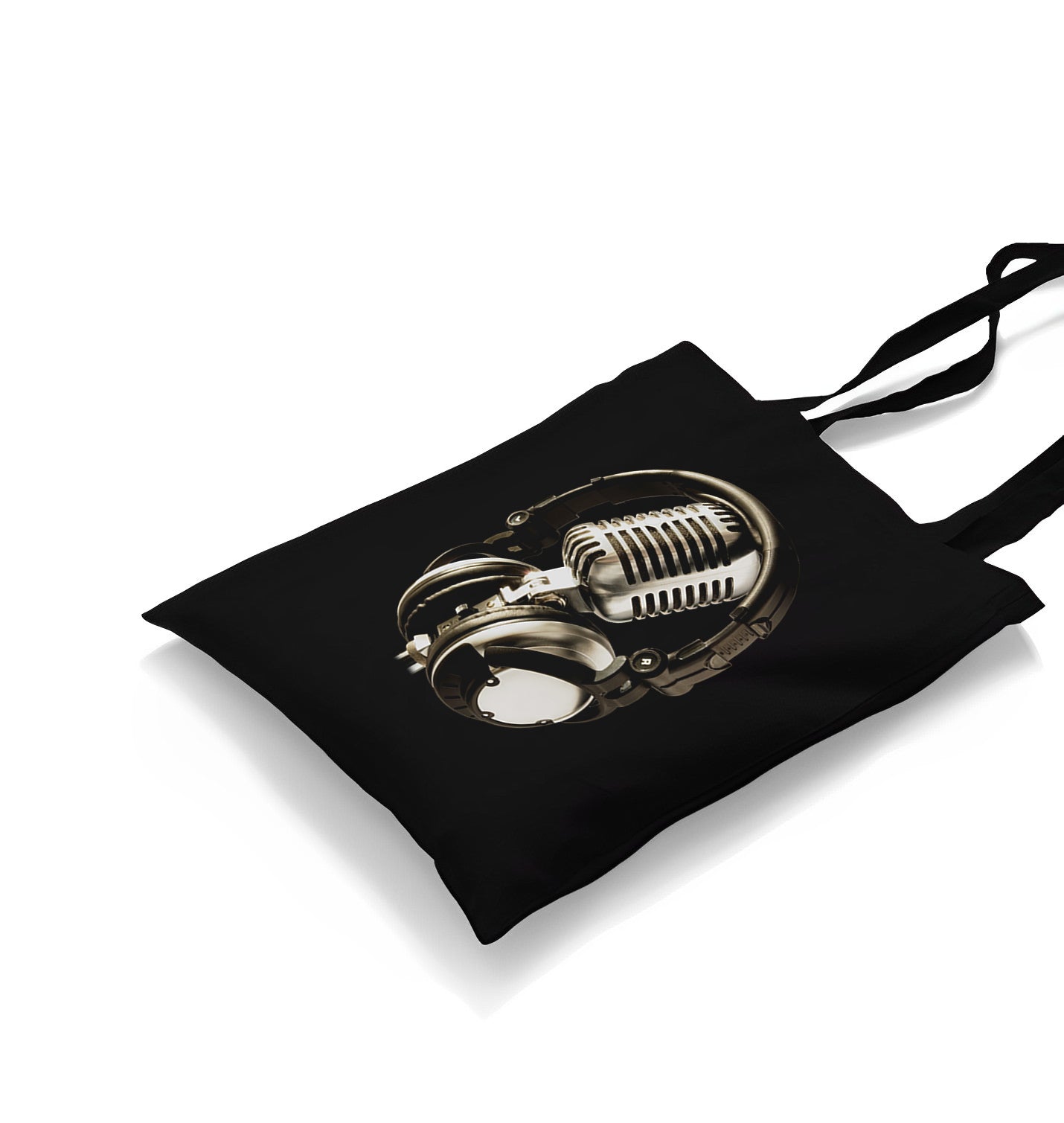 Microphone and Headphone Canvas Totebag - Premium  from Wenswind - Just 4990! Shop now at W.E.N.S. WIND