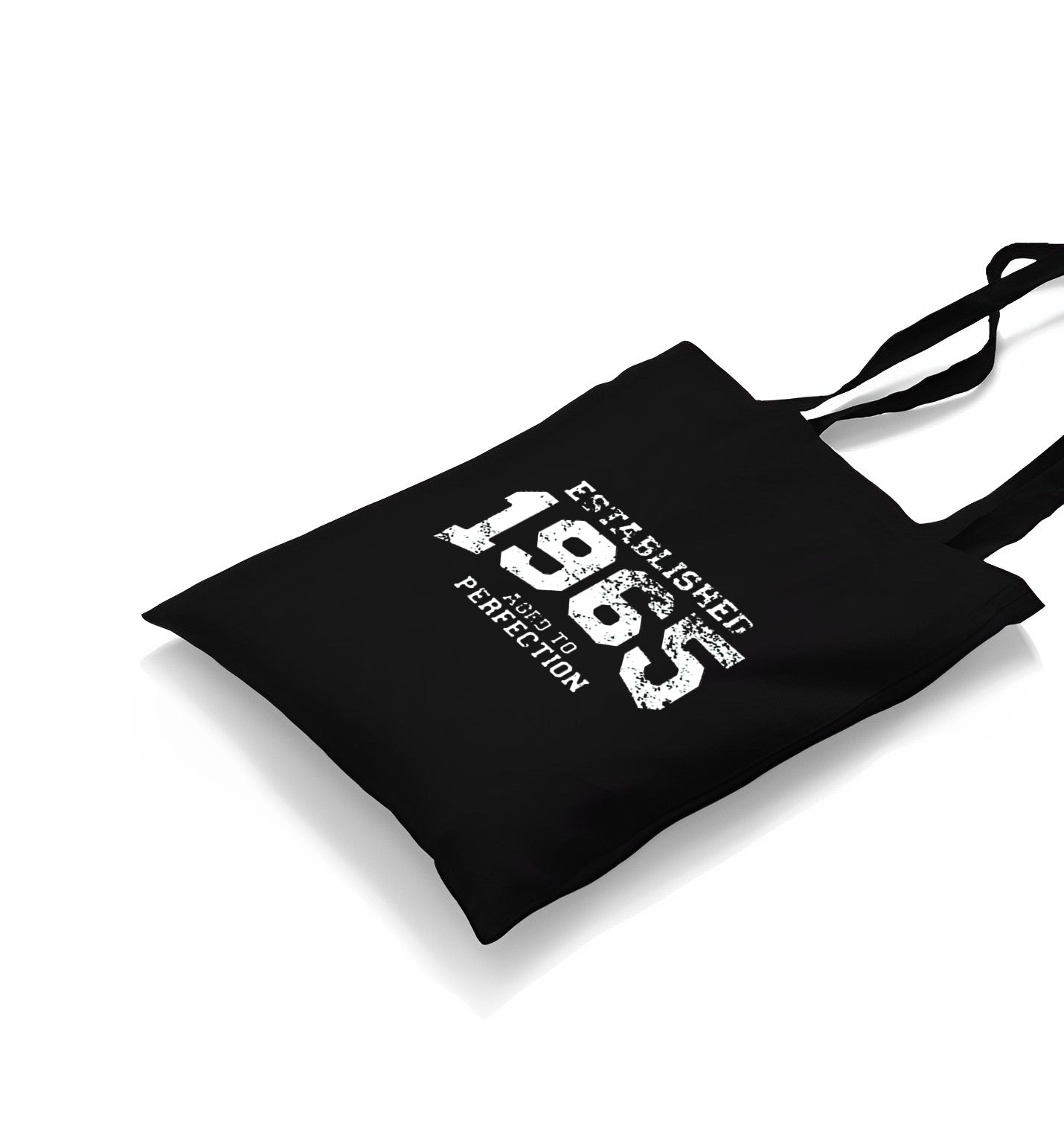 1965 Aged to Perfection Black Canvas Totebag - Premium  from W.E.N.S. WIND - Just 4990! Shop now at W.E.N.S. WIND