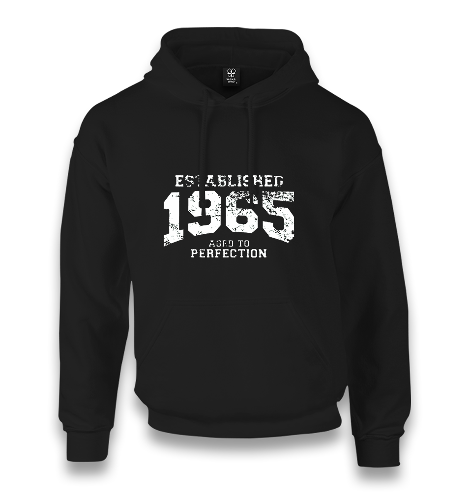 1965 Aged to Perfection Unisex Black Hoodie - Premium  from W.E.N.S. WIND - Just 11990! Shop now at W.E.N.S. WIND