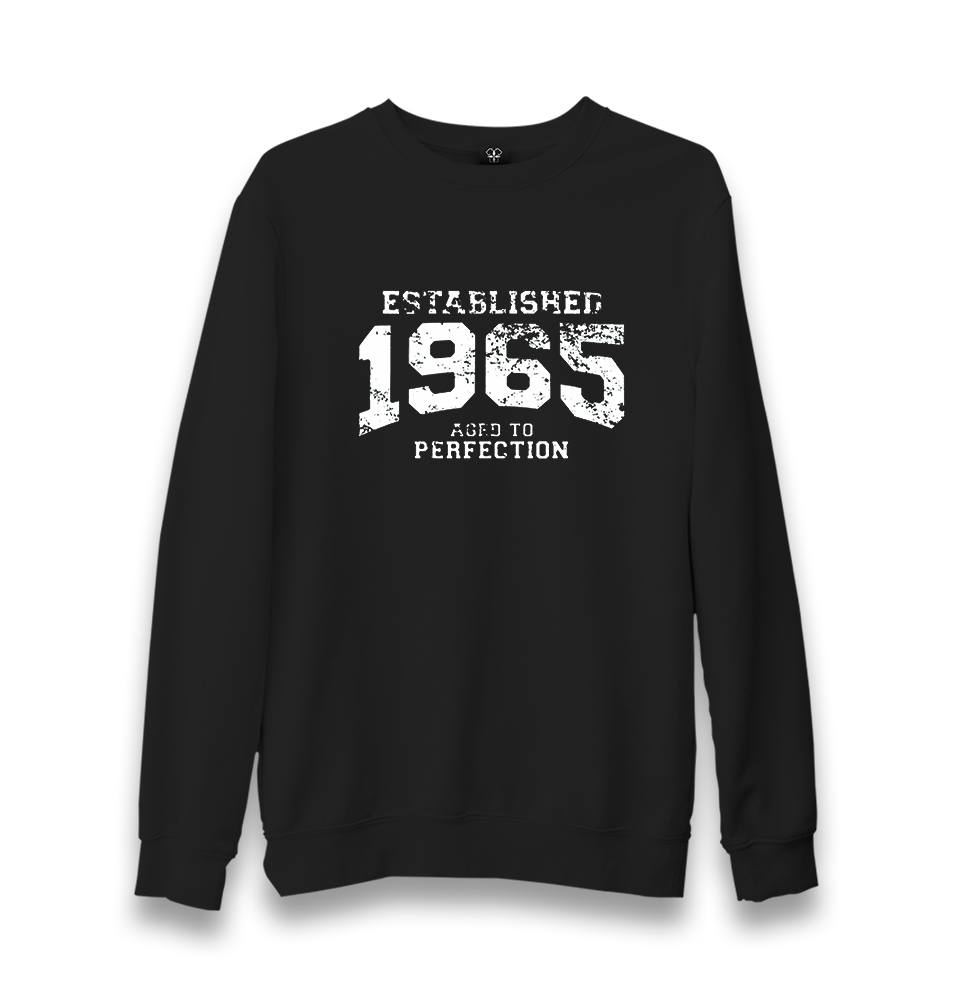 1965 Aged to Perfection Unisex Black Sweatshirt - Premium  from W.E.N.S. WIND - Just 10990! Shop now at W.E.N.S. WIND
