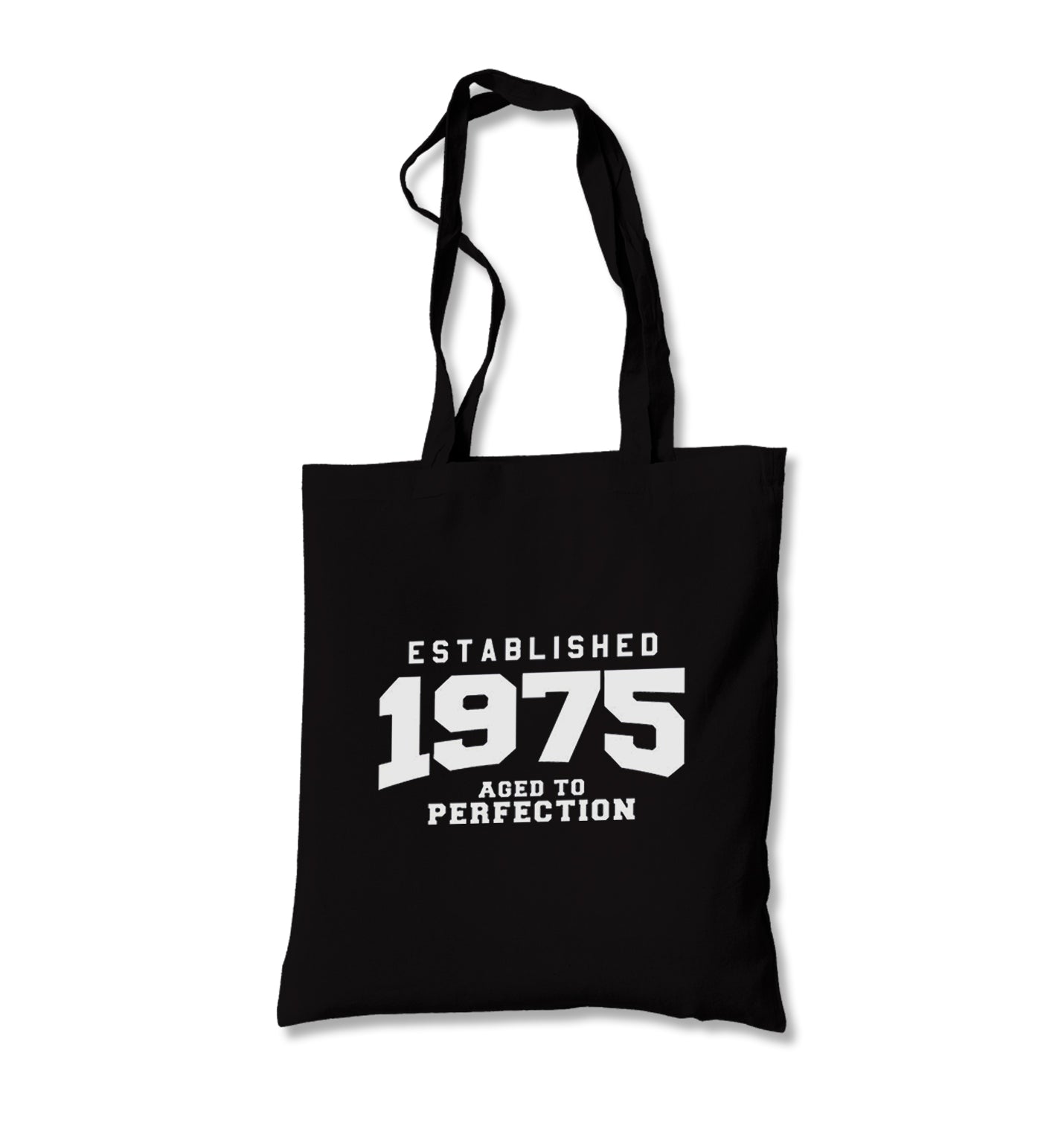 1975 Aged to Perfection Black Canvas Totebag - Premium  from W.E.N.S. WIND - Just 4990! Shop now at W.E.N.S. WIND