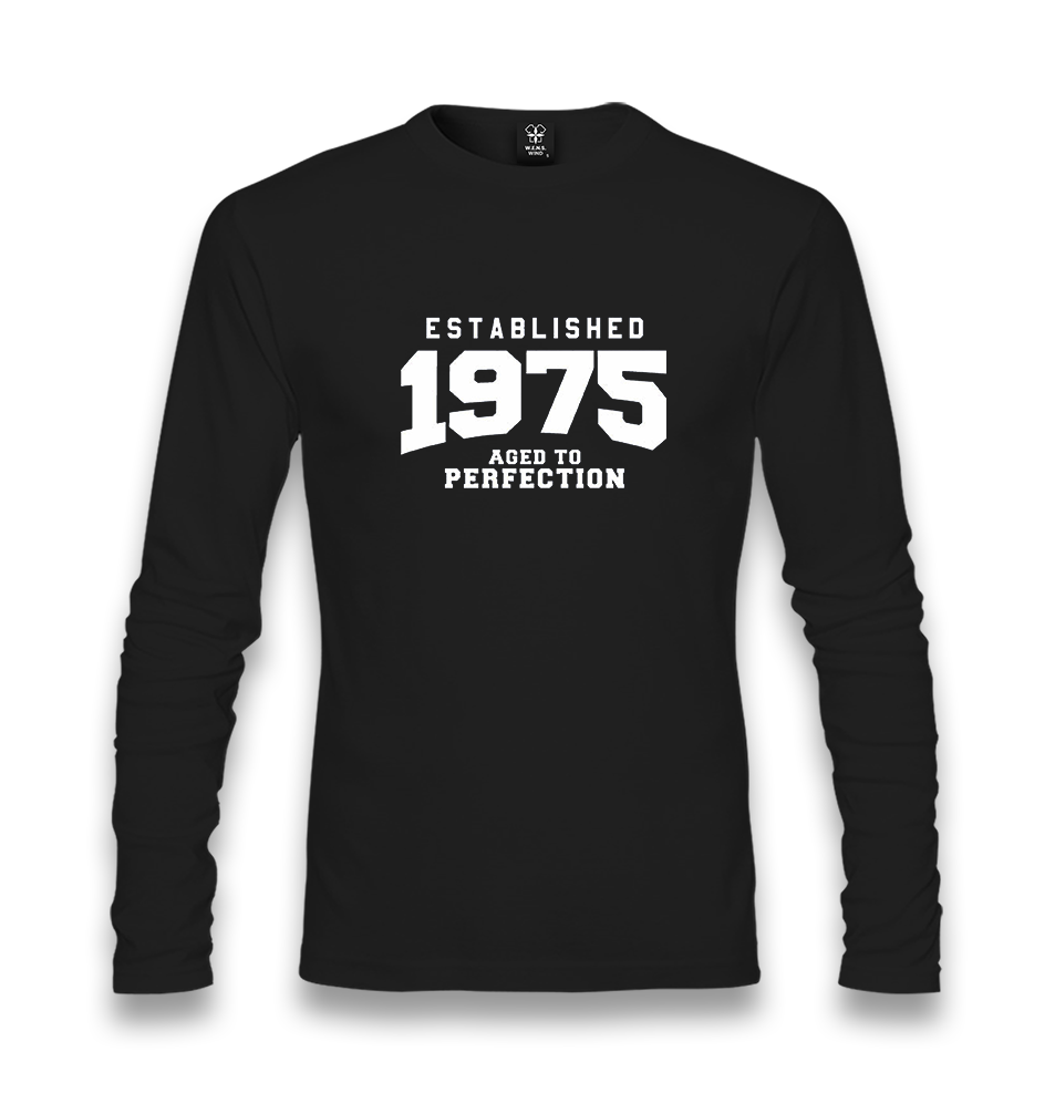 1975 Aged to Perfection Unisex Black Longsleeve - Premium  from W.E.N.S. WIND - Just 7990! Shop now at W.E.N.S. WIND
