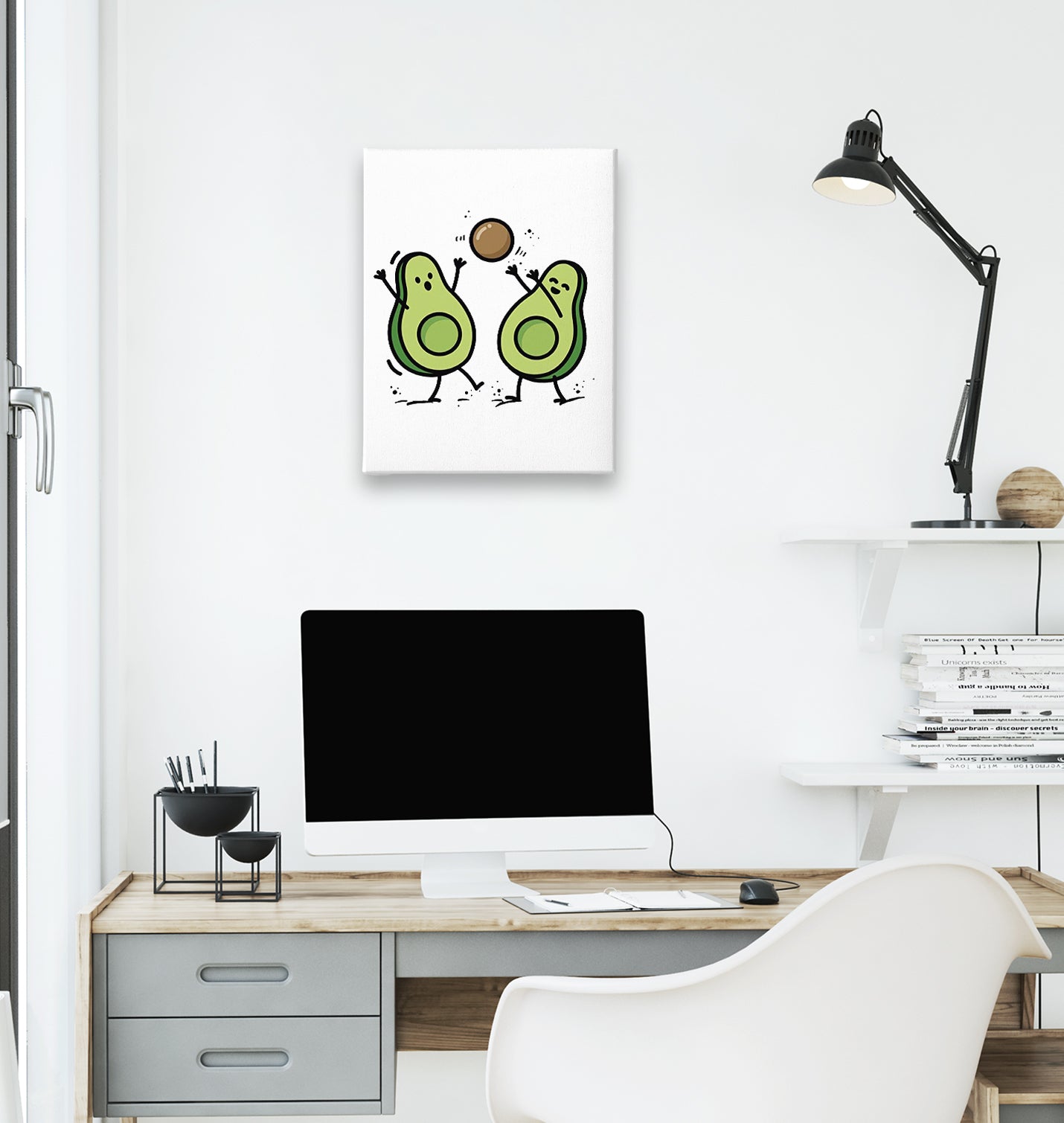 Avocado - Volleyball White Canvas Wall Art 35x40cm - Premium  from W.E.N.S. WIND - Just 7990! Shop now at W.E.N.S. WIND