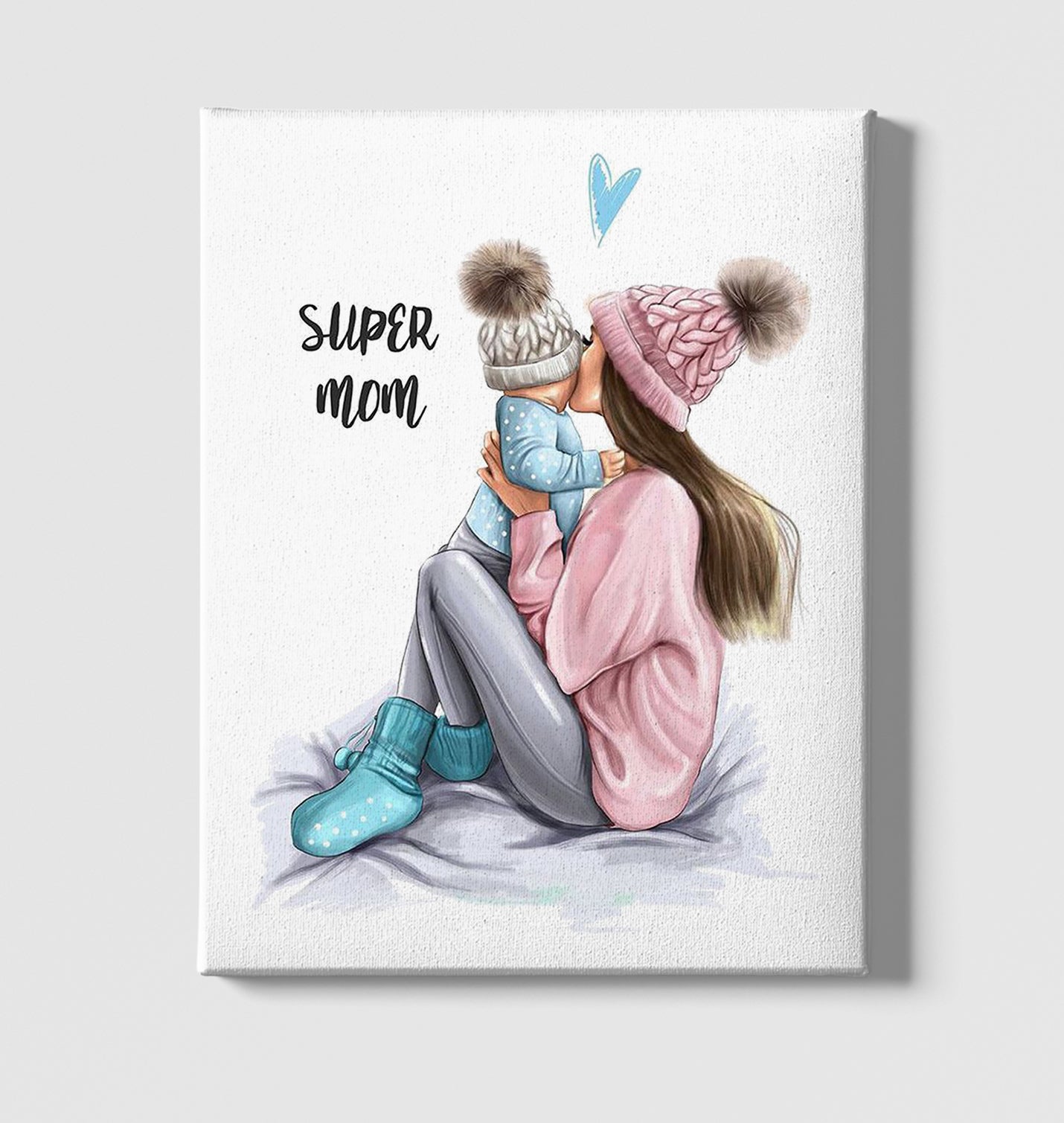 Super Mom White Canvas Wall Art 35x40cm - Premium  from W.E.N.S. WIND - Just 7990! Shop now at W.E.N.S. WIND