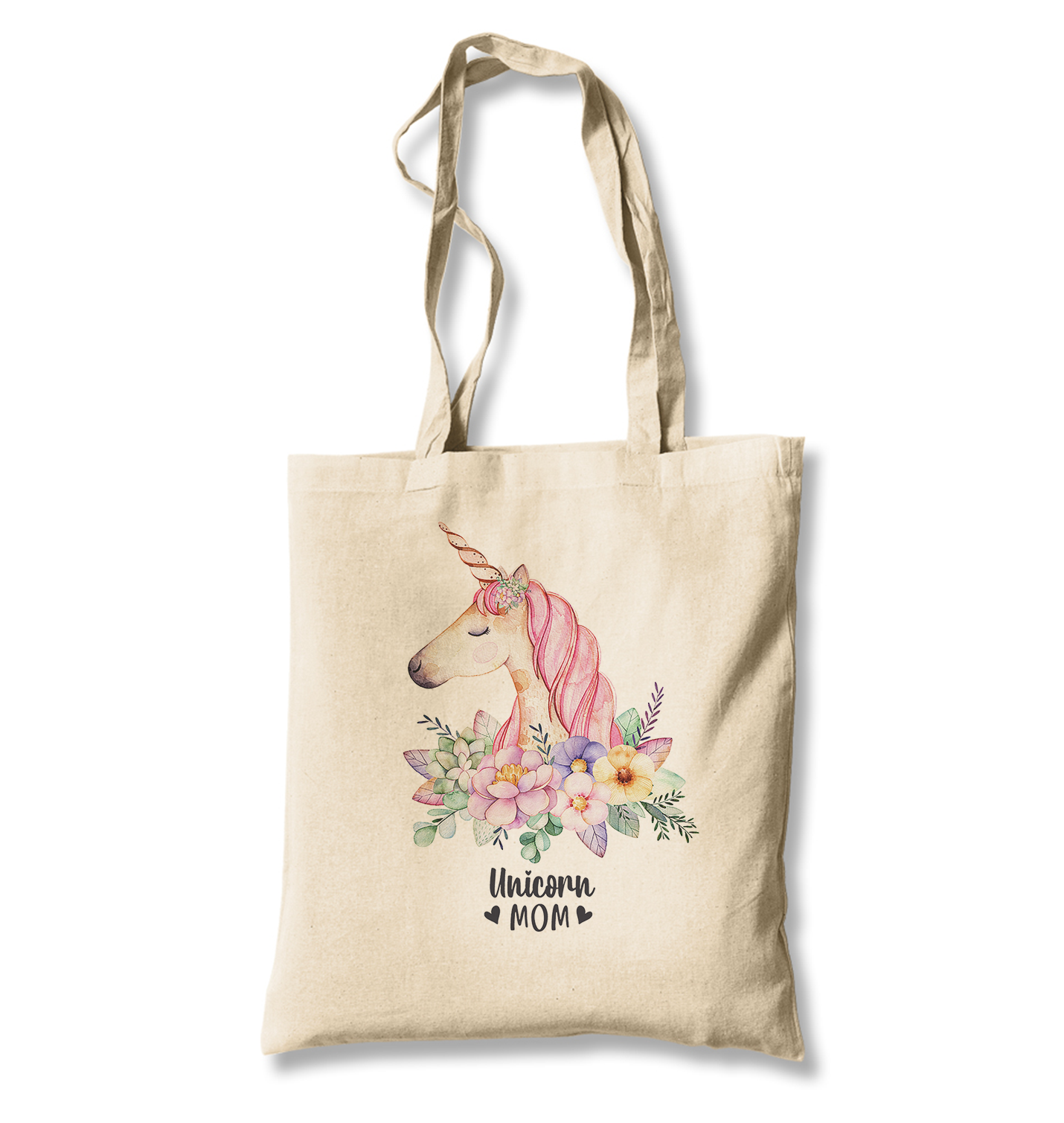 Unicorn Mom Pink White Canvas Totebag - Premium  from W.E.N.S. WIND - Just 4990! Shop now at W.E.N.S. WIND