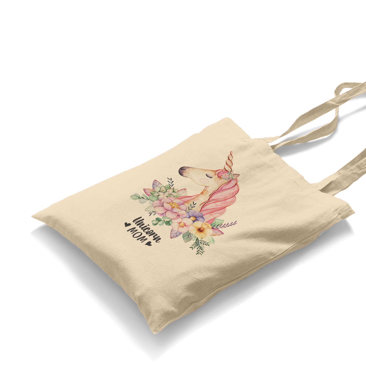 Unicorn Mom Pink White Canvas Totebag - Premium  from W.E.N.S. WIND - Just 4990! Shop now at W.E.N.S. WIND