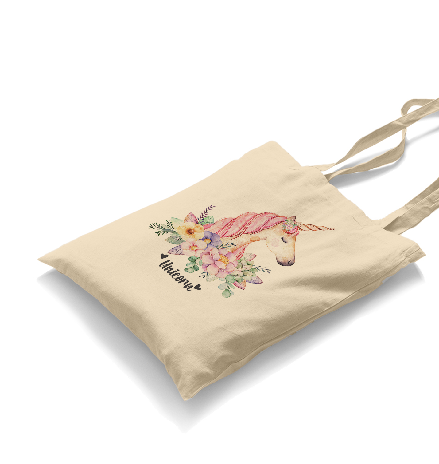 Unicorn Pink White Canvas Totebag - Premium  from W.E.N.S. WIND - Just 4990! Shop now at W.E.N.S. WIND