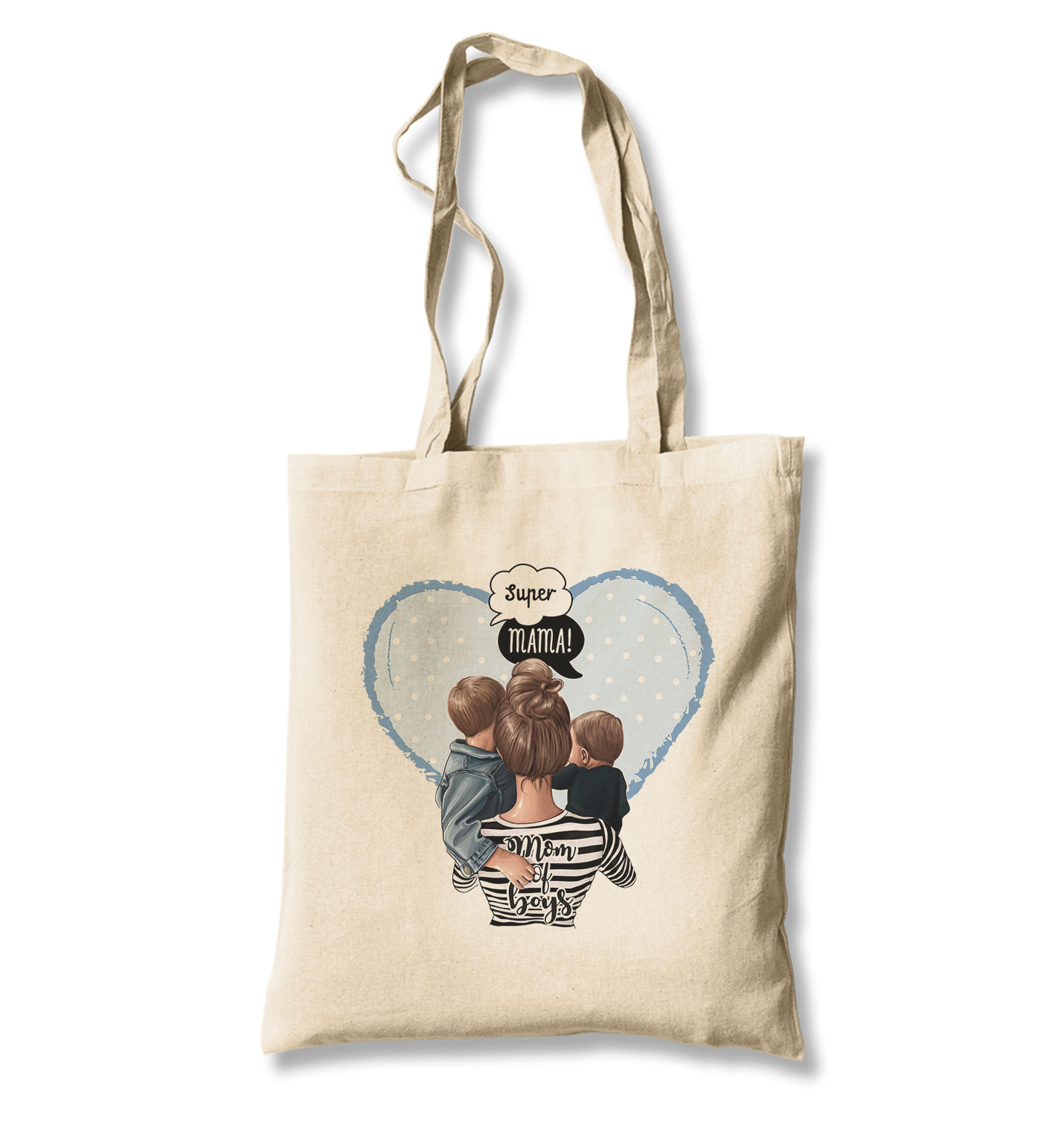 Mom of Boys White Canvas Totebag - Premium  from W.E.N.S. WIND - Just 4990! Shop now at W.E.N.S. WIND