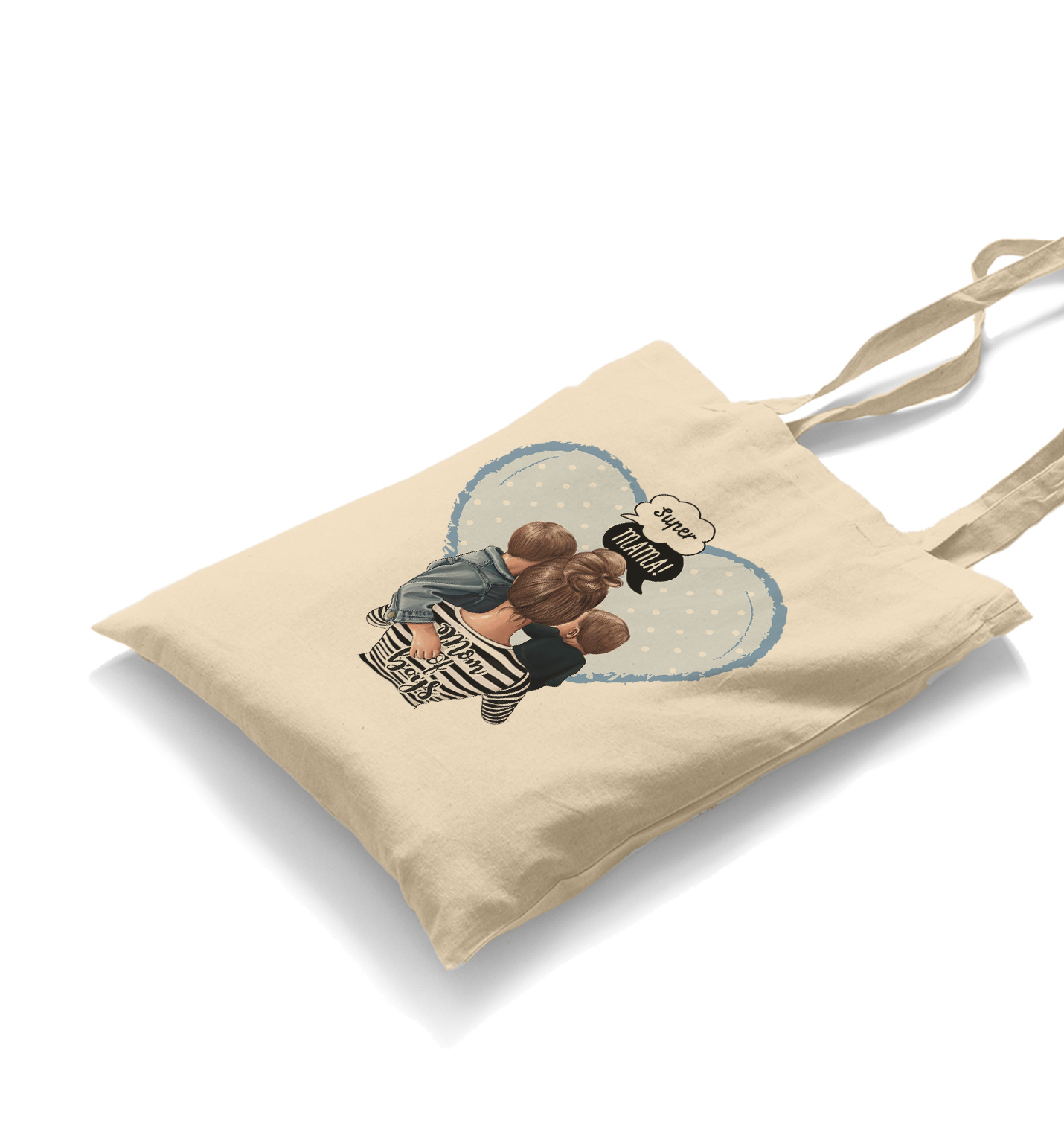 Mom of Boys White Canvas Totebag - Premium  from W.E.N.S. WIND - Just 4990! Shop now at W.E.N.S. WIND