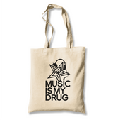 Music is My Drug - Star White Canvas Totebag - Premium  from W.E.N.S. WIND - Just 4990! Shop now at W.E.N.S. WIND