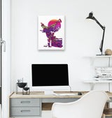 Dance With The Samurai White Canvas Wall Art 35x40cm - Premium  from W.E.N.S. WIND - Just 7990! Shop now at W.E.N.S. WIND