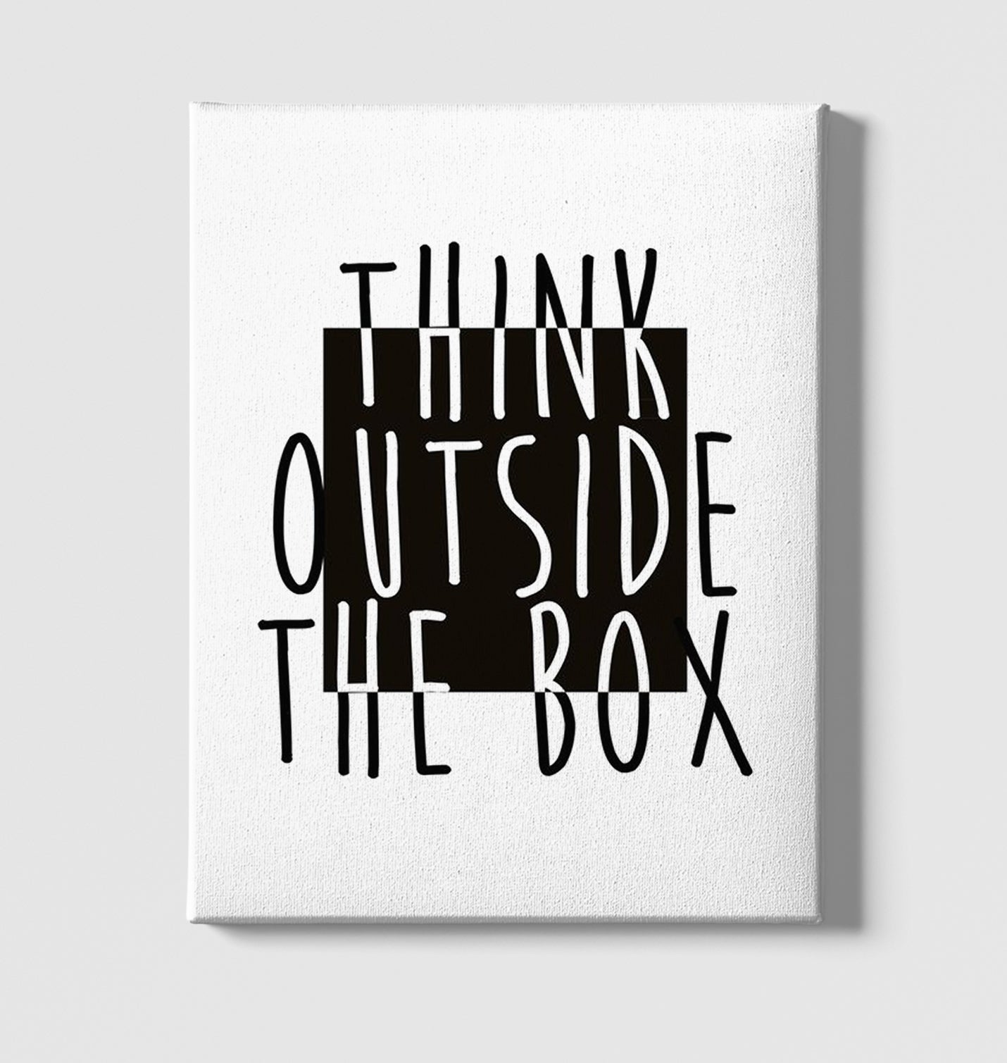 Think Outside The Box White Canvas Wall Art 35x40cm - Premium  from W.E.N.S. WIND - Just 7990! Shop now at W.E.N.S. WIND