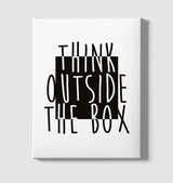 Think Outside The Box White Canvas Wall Art 35x40cm - Premium  from W.E.N.S. WIND - Just 7990! Shop now at W.E.N.S. WIND