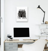 Think Outside The Box White Canvas Wall Art 35x40cm - Premium  from W.E.N.S. WIND - Just 7990! Shop now at W.E.N.S. WIND