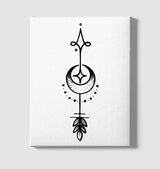Tattoo - Moon Arrow White Canvas Wall Art 35x40cm - Premium  from W.E.N.S. WIND - Just 7990! Shop now at W.E.N.S. WIND