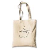 Smile When Happy Canvas Totebag - Premium  from Wenswind - Just 4990! Shop now at W.E.N.S. WIND