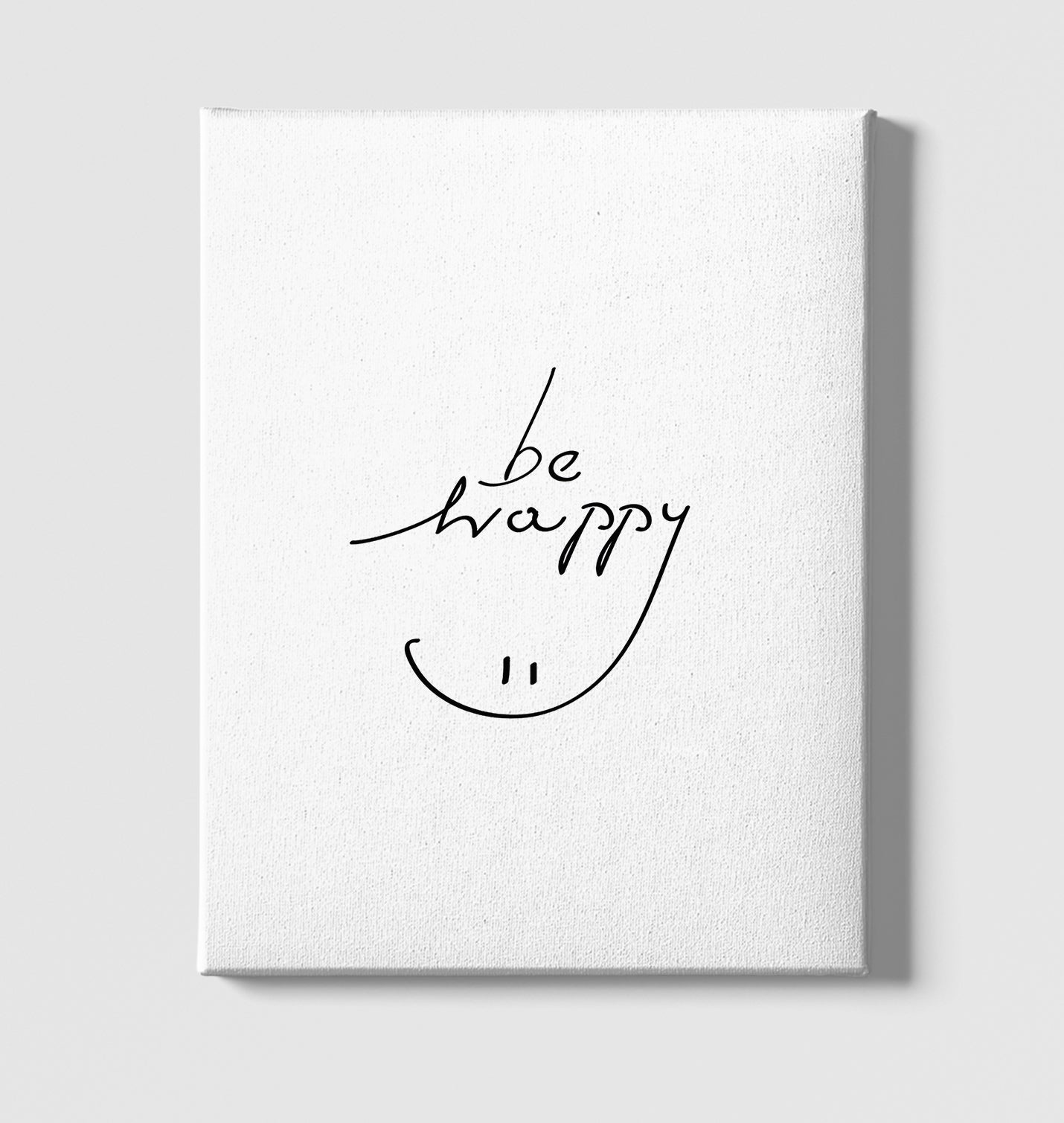 Smile When Happy White Canvas Wall Art 35x40cm - Premium  from W.E.N.S. WIND - Just 7990! Shop now at W.E.N.S. WIND