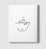 Smile When Happy White Canvas Wall Art 35x40cm - Premium  from W.E.N.S. WIND - Just 7990! Shop now at W.E.N.S. WIND