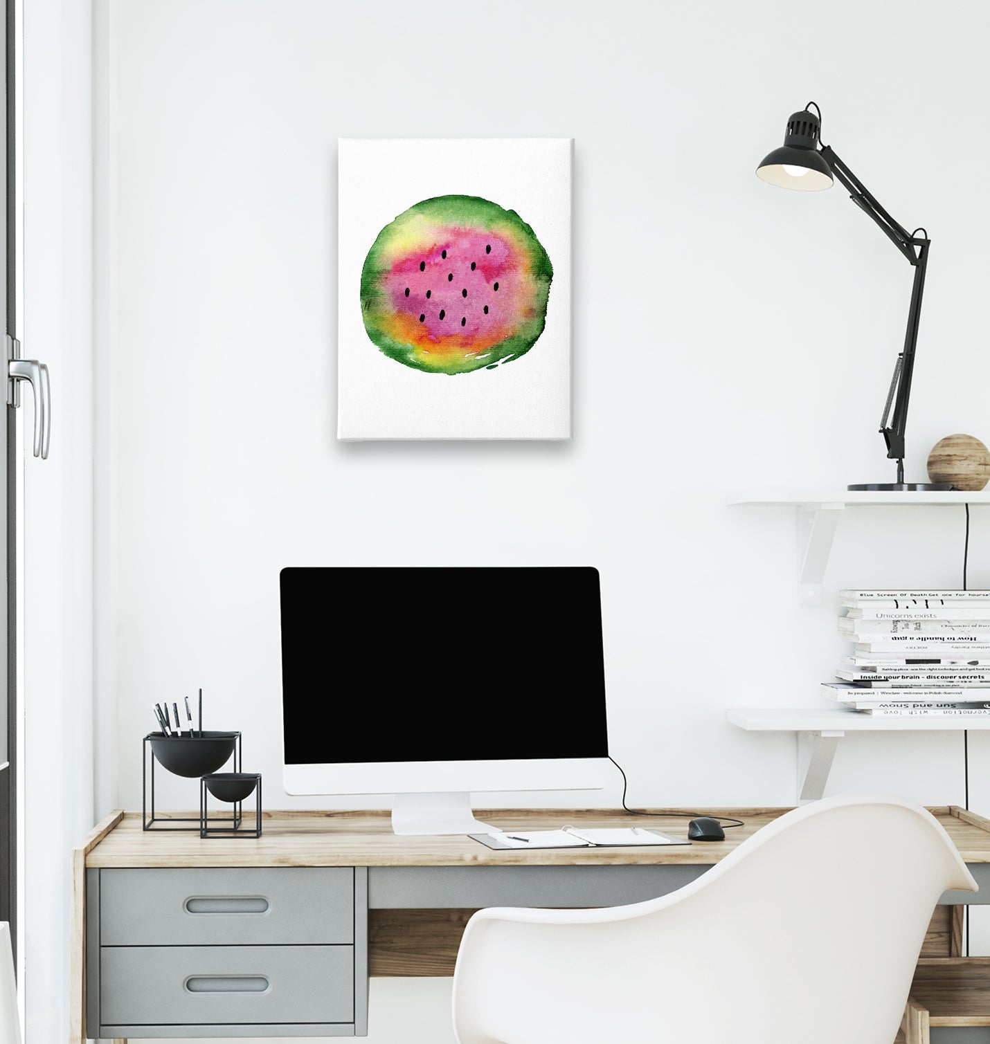 Eat when Summer - Watermelon White Canvas Wall Art 35x40cm - Premium  from W.E.N.S. WIND - Just 7990! Shop now at W.E.N.S. WIND
