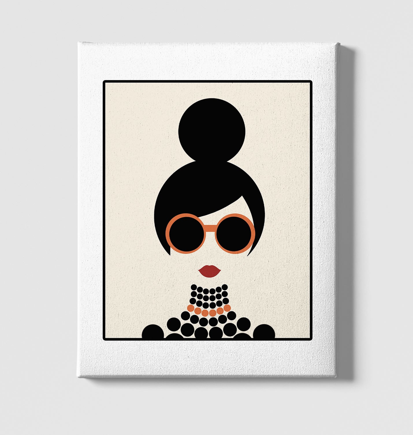 Girl by Circles White Canvas Wall Art 35x40cm - Premium  from W.E.N.S. WIND - Just 7990! Shop now at W.E.N.S. WIND