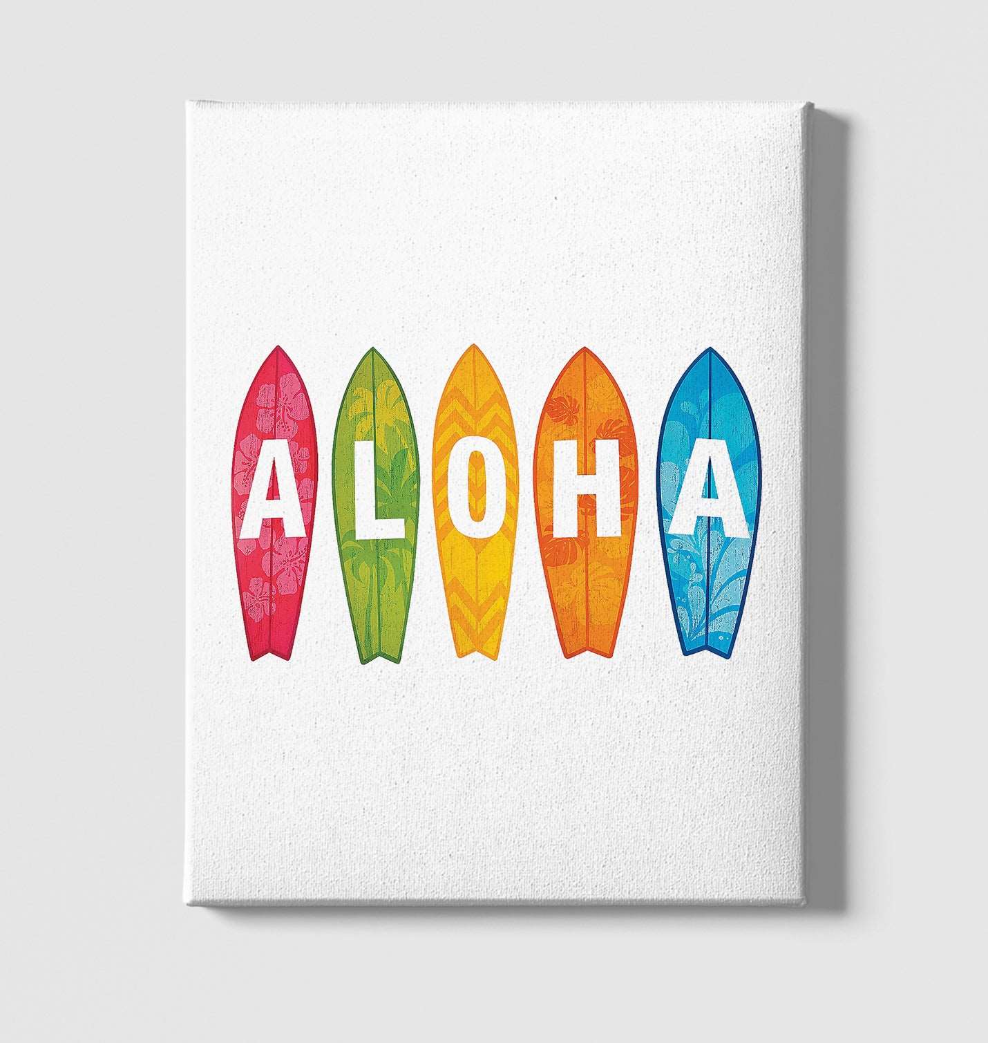 Aloha when Surfing White Canvas Wall Art 35x40cm - Premium  from W.E.N.S. WIND - Just 7990! Shop now at W.E.N.S. WIND