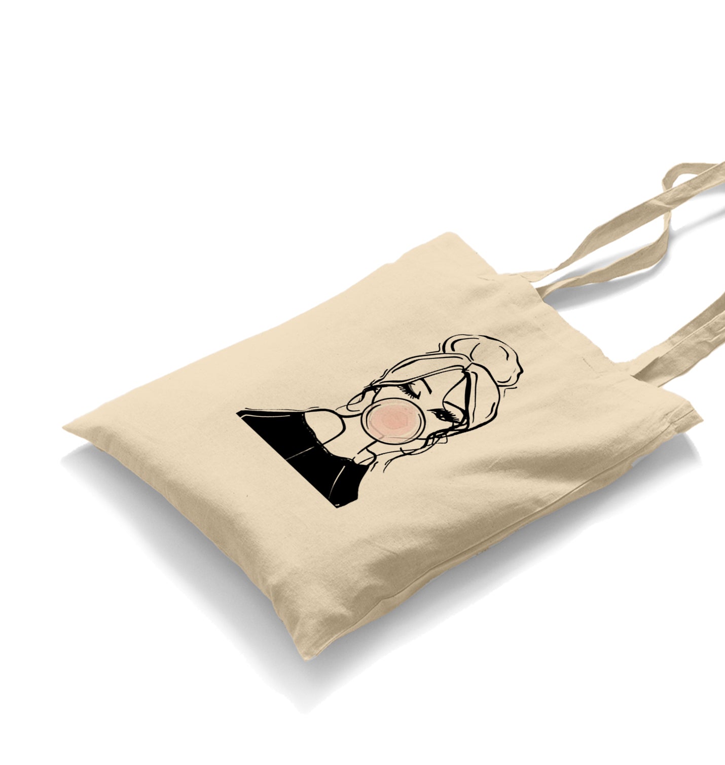 Girl Behind Bubble Gum Canvas Totebag - Premium  from Wenswind - Just 4990! Shop now at W.E.N.S. WIND