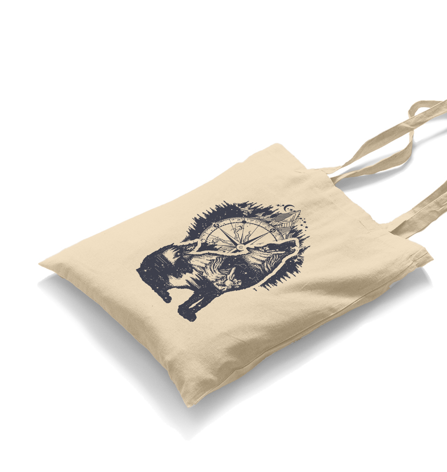 Earth Inside a Wolf White Canvas Totebag - Premium  from W.E.N.S. WIND - Just 4990! Shop now at W.E.N.S. WIND