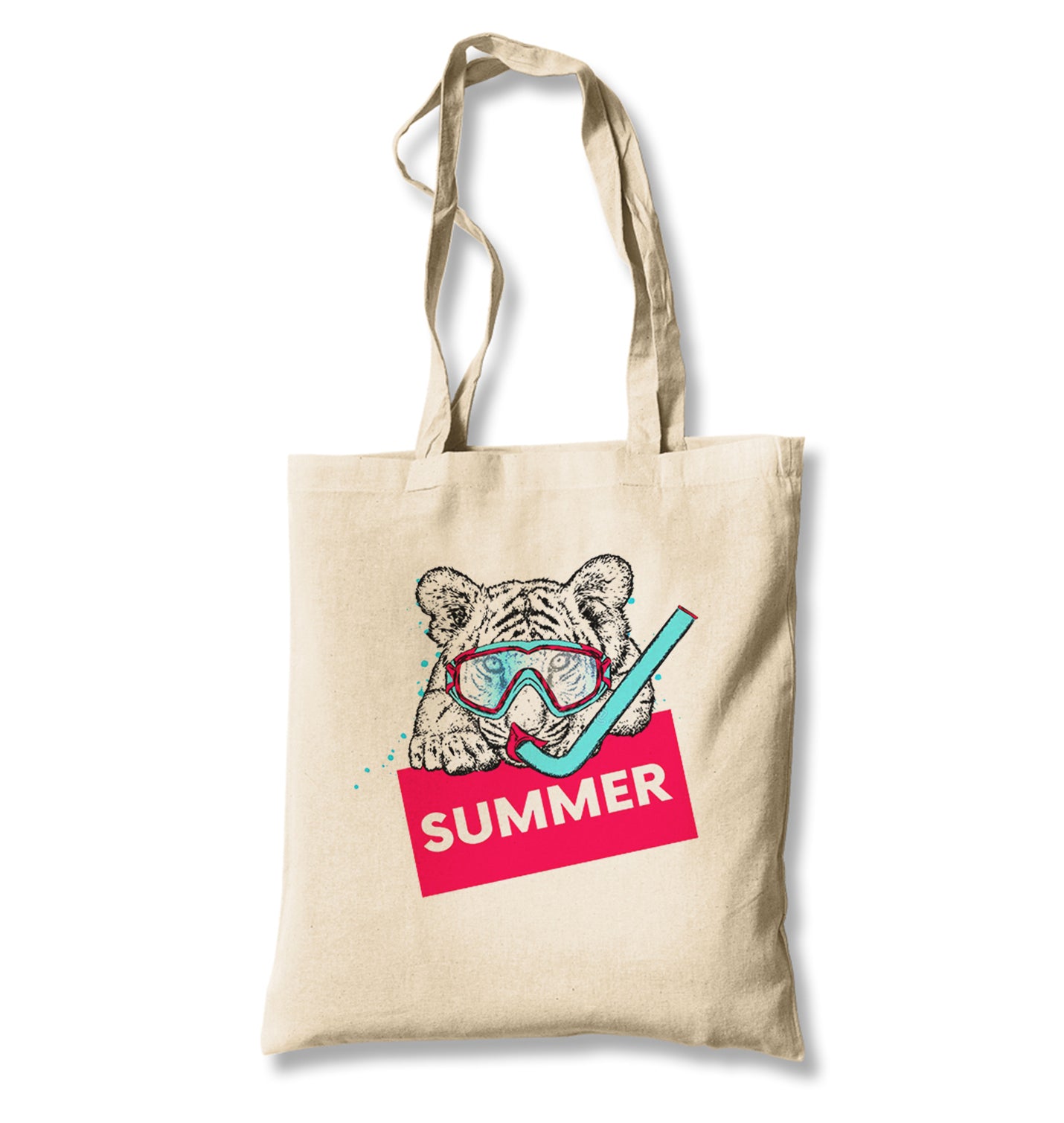 Summer Dive - Tiger Canvas Totebag - Premium  from Wenswind - Just 4990! Shop now at W.E.N.S. WIND