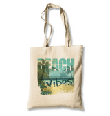 Beach Vibes-Summer White Canvas Totebag - Premium  from W.E.N.S. WIND - Just 4990! Shop now at W.E.N.S. WIND