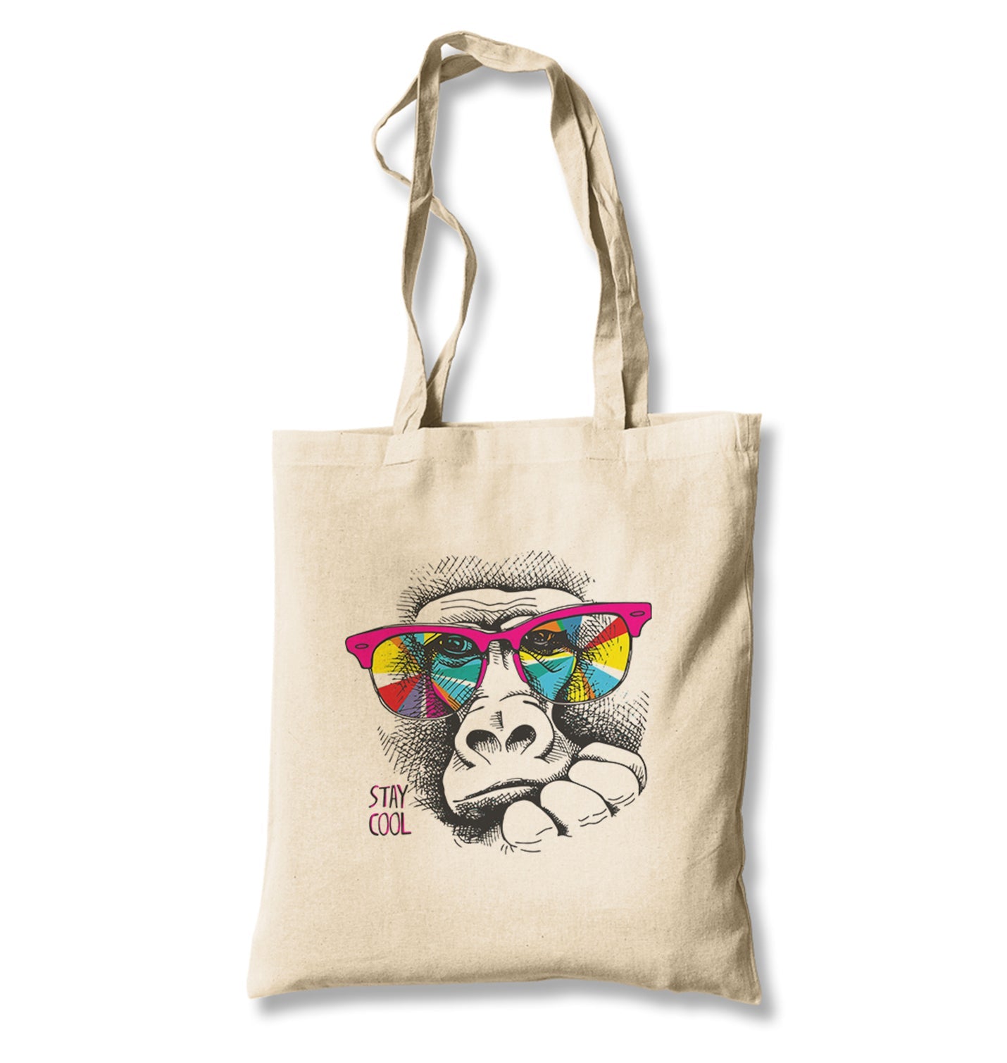 Stay Cool - Monkey Canvas Totebag - Premium  from Wenswind - Just 4990! Shop now at W.E.N.S. WIND